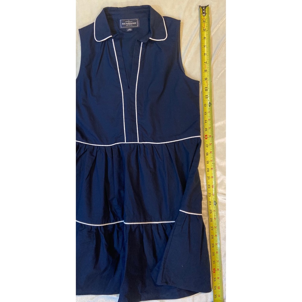 Kiel James Patrick Dress Nautical Tiered Sleeveless with White Piping Trim - Picture 13 of 15